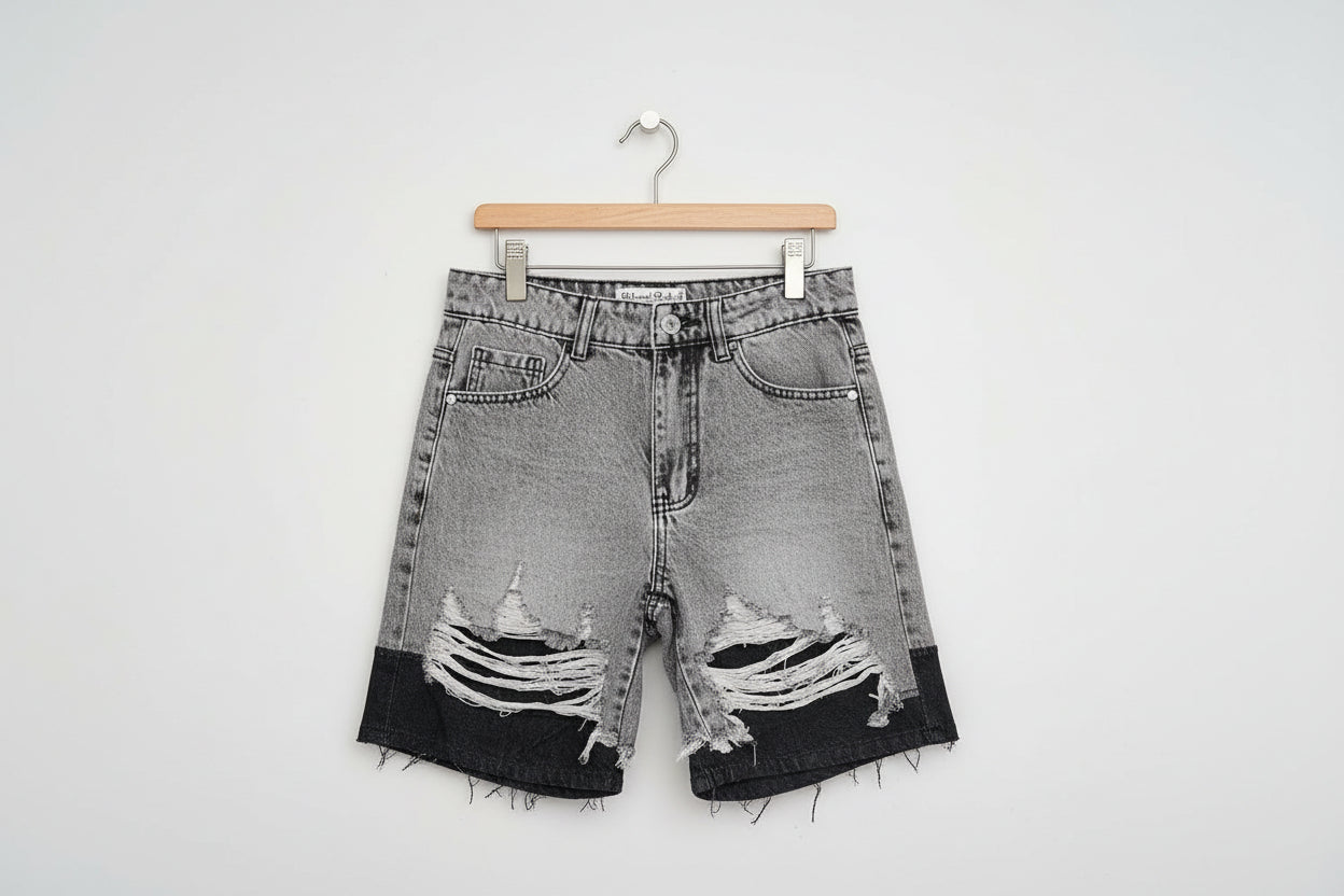 Jeans corto strappi