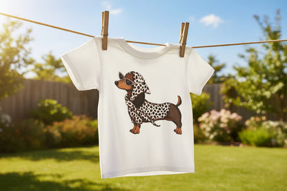 T-shirt dog maculato