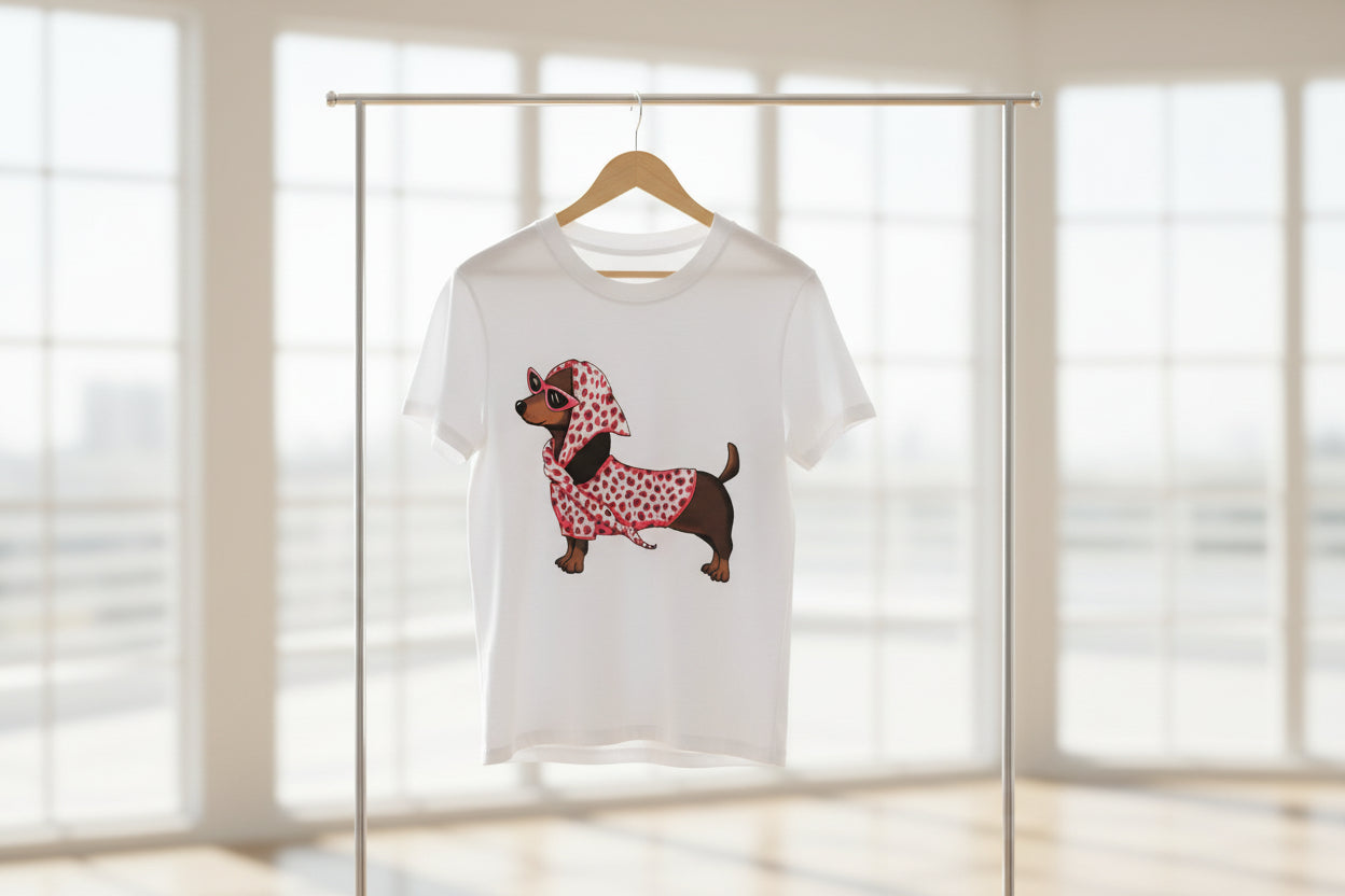 T-shirt dog maculato