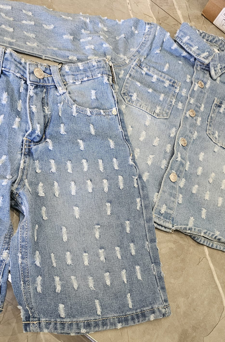 Completo bambino jeans strappi