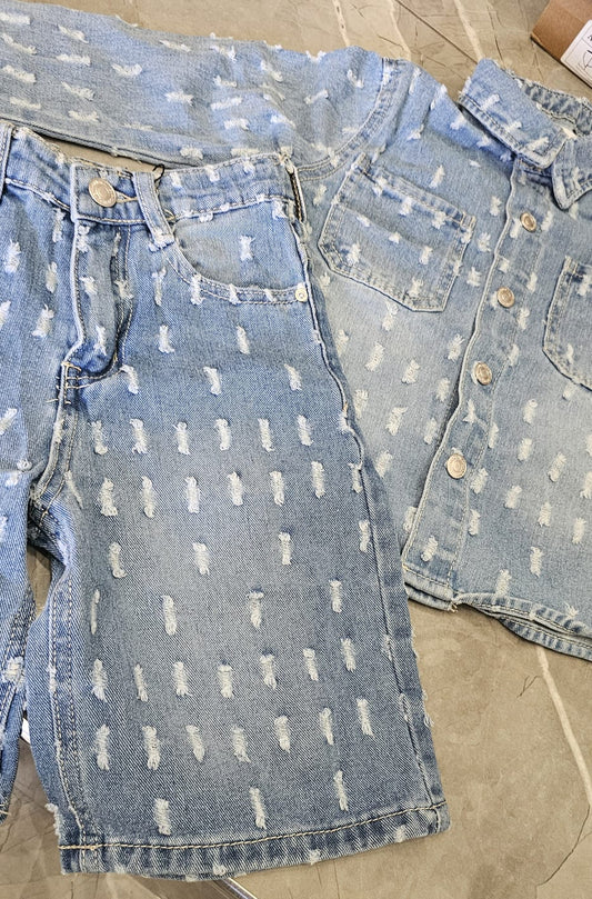 Completo bambino jeans strappi