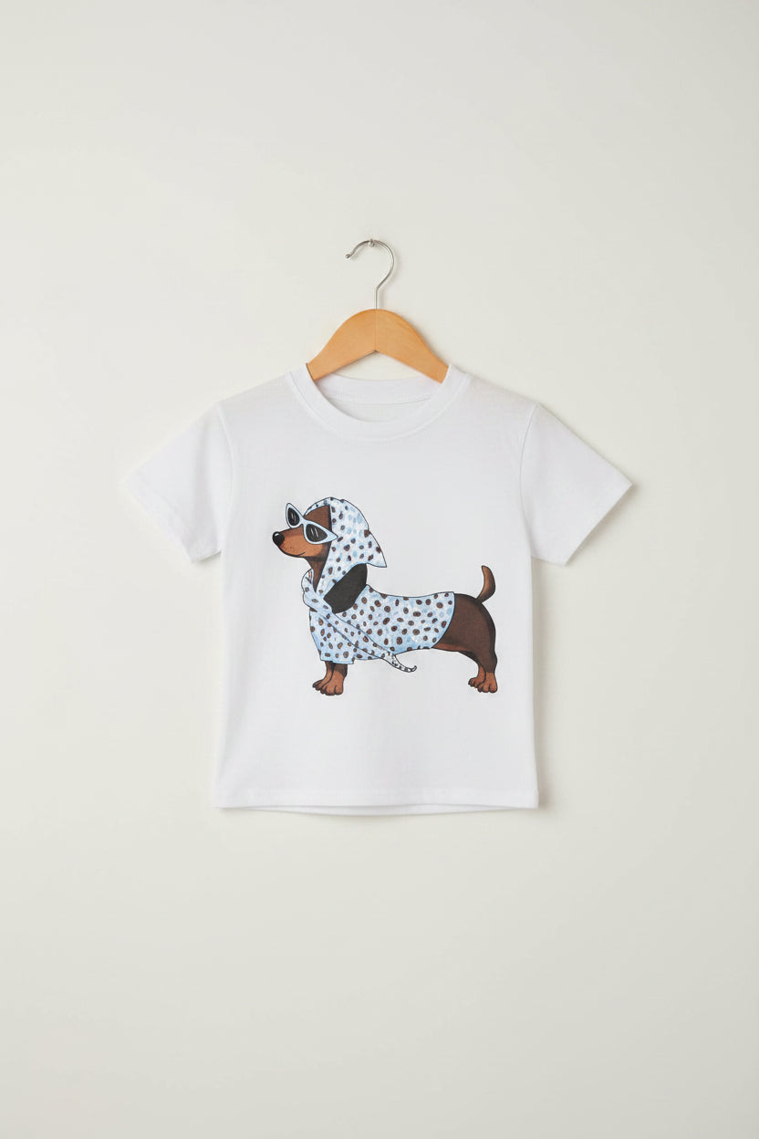 T-shirt dog maculato